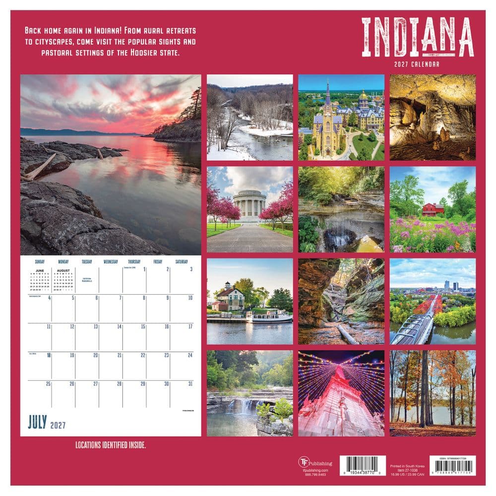 Indiana 2027 Wall Calendar First Alternate Image