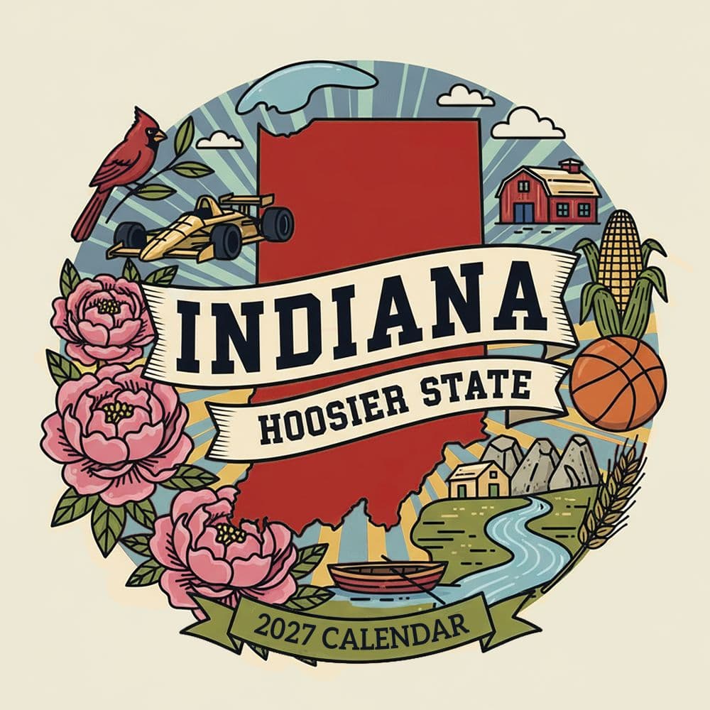 Home Indiana 2027 Wall Calendar