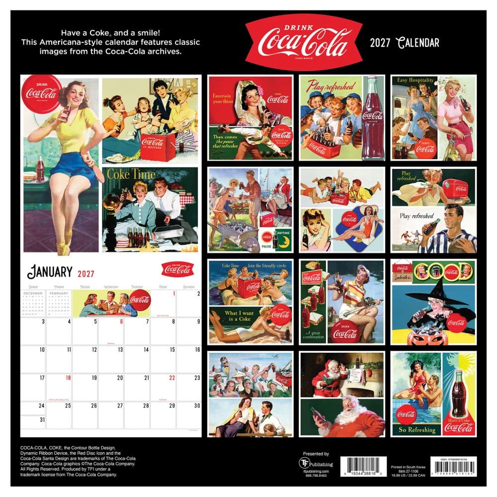 Coke Vintage Nostalgia 2027 Wall Calendar First Alternate Image