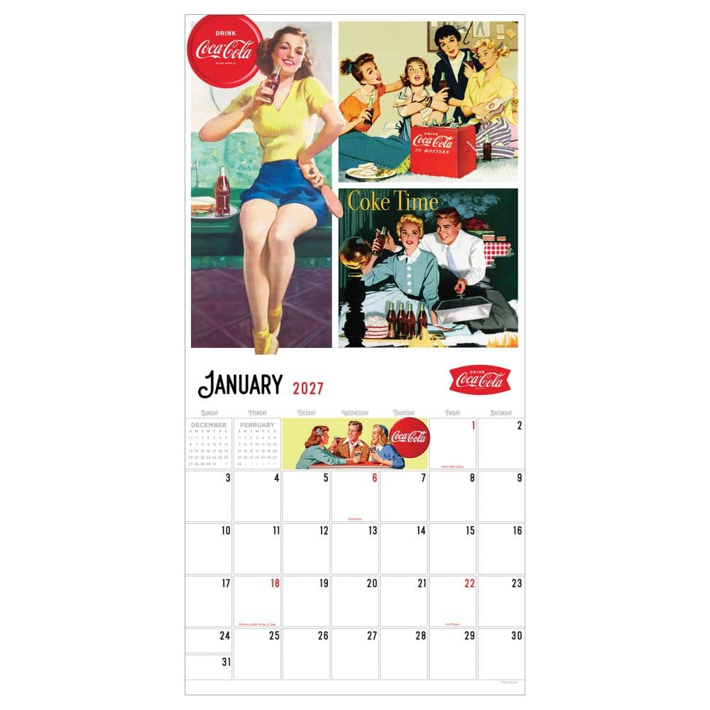 Coke Vintage Nostalgia 2027 Wall Calendar - Calendars.com