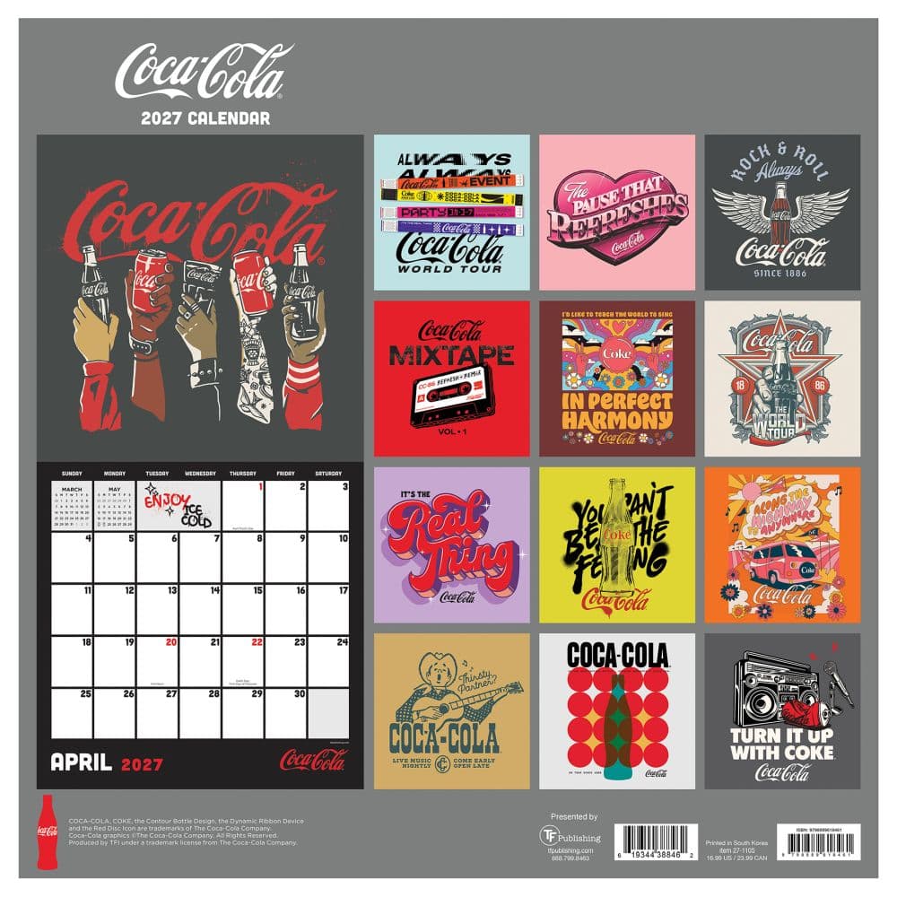 Coca-Cola Red Mixtape 2027 Wall Calendar First Alternate Image