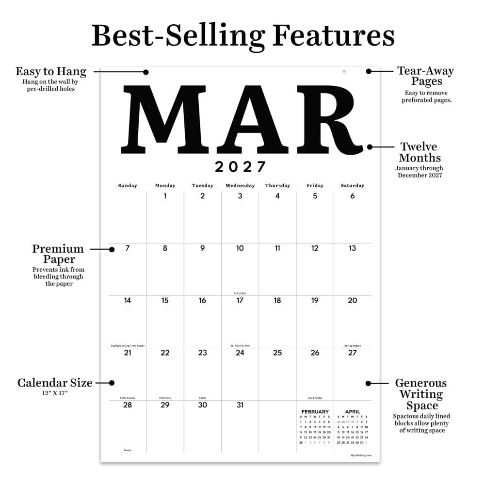 Medium Art Poster 2027 Wall Calendar Third Alternate Image