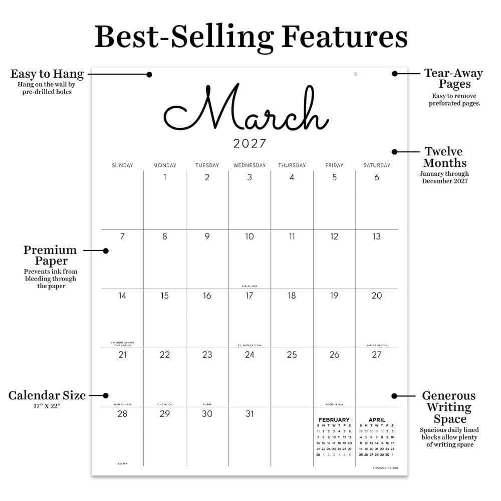 Large Art Poster 2027 Wall Calendar Third Alternate Image