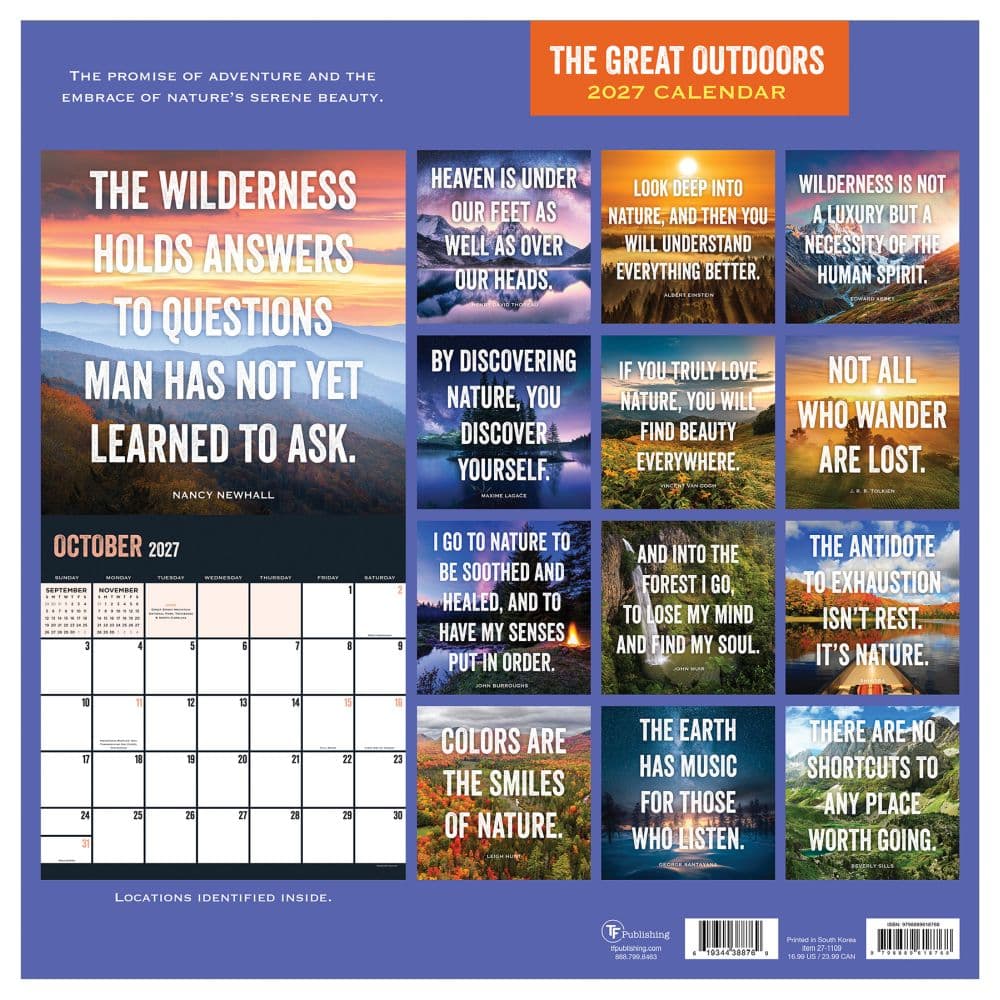 Great Outdoors 2027 Wall Calendar First Alternate Image
