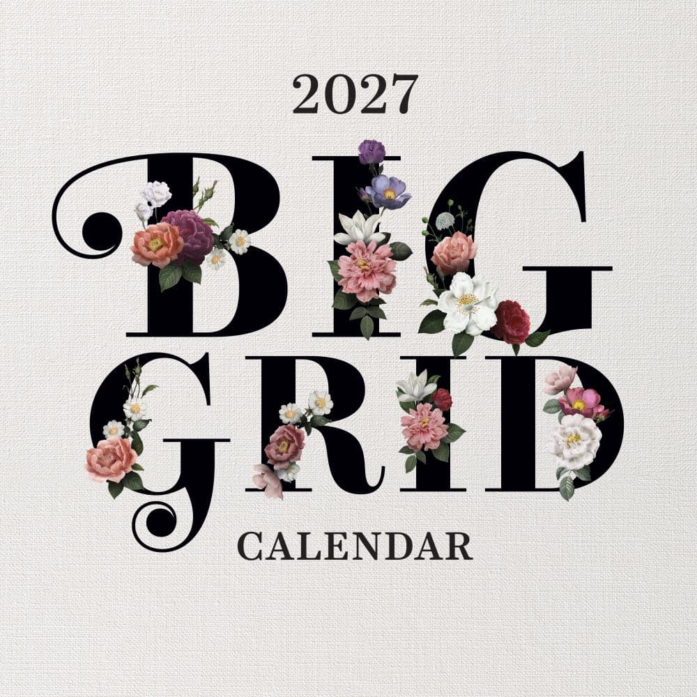 Big Grid-Floral 2027 Wall Calendar Main Product Image