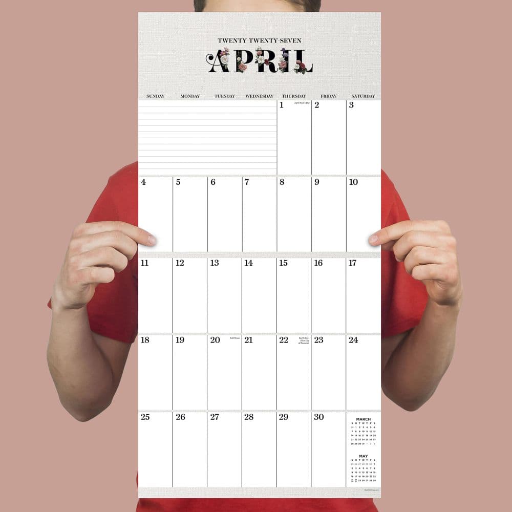 Big Grid-Floral 2027 Wall Calendar Fifth Alternate Image