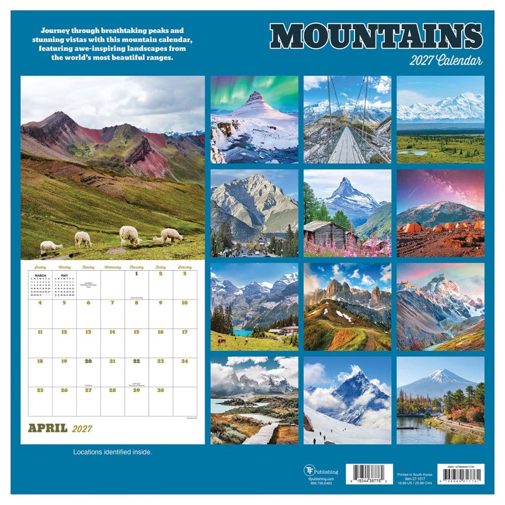 Mountains 2027 Wall Calendar First Alternate Image