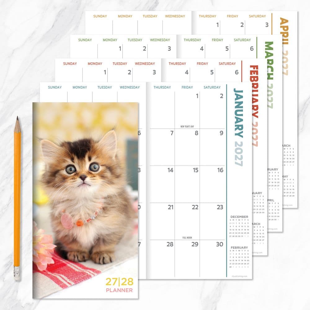 Kitten 2027 2 Year Monthly Pocket Planner Seventh Alternate Image