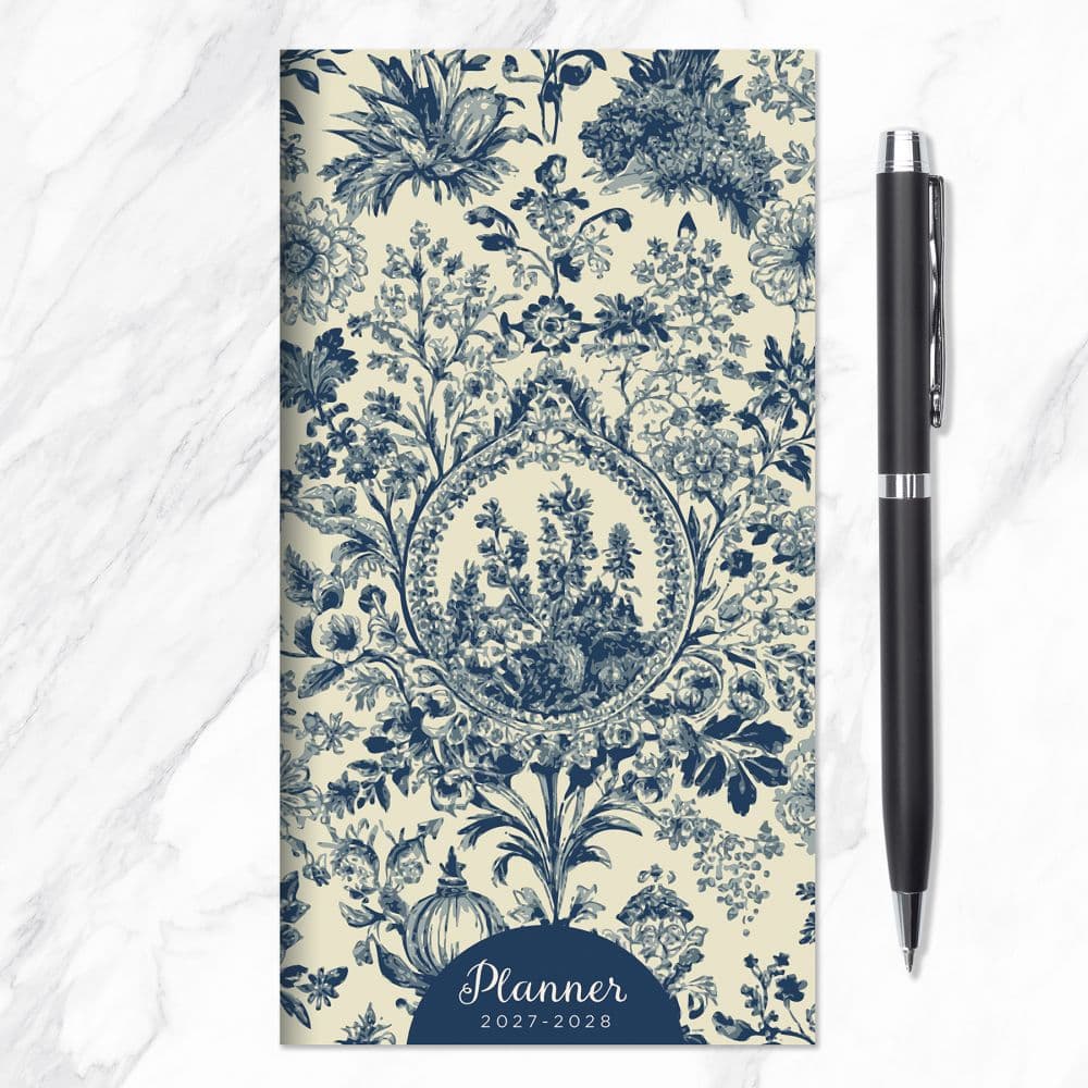 Blue Toile 2027 2 Year Monthly Pocket Planner Sixth Alternate Image