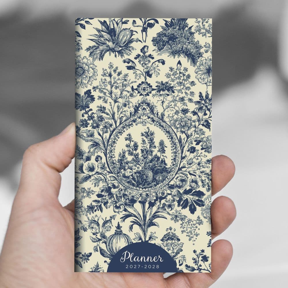 Blue Toile 2027 2 Year Monthly Pocket Planner Eighth Alternate Image