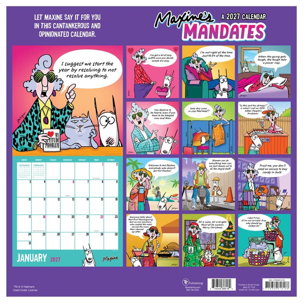 Maxine 2027 Wall Calendar First Alternate Image