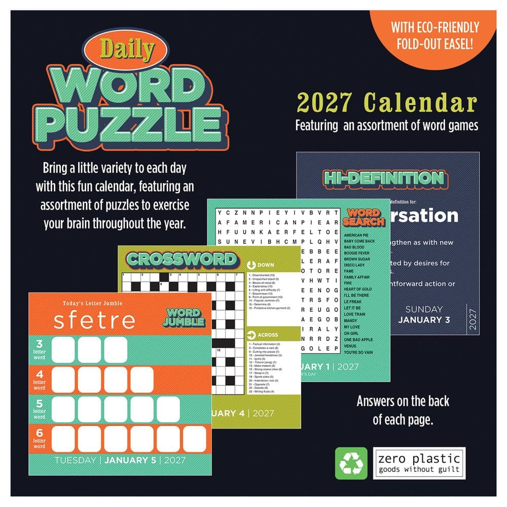 Daily Word Puzzle 2027 Desk Calendar First Alternate Image
