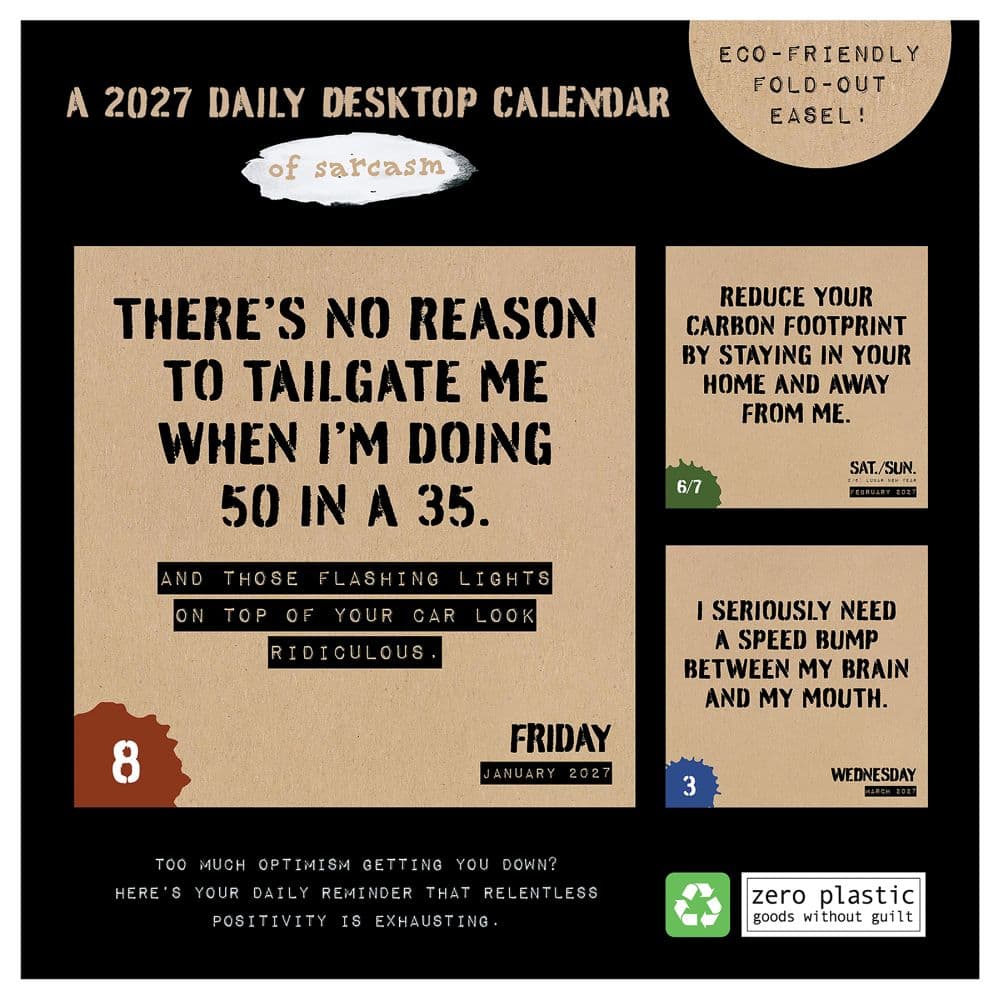 Anti Affirmations/Daily Sarcasm 2027 Desk Calendar First Alternate Image