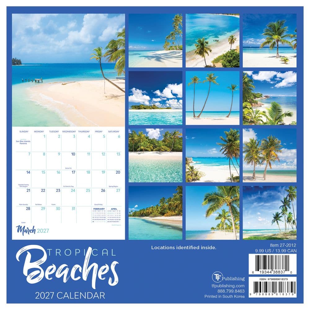 Tropical Beaches 2027 Mini Wall Calendar First Alternate Image