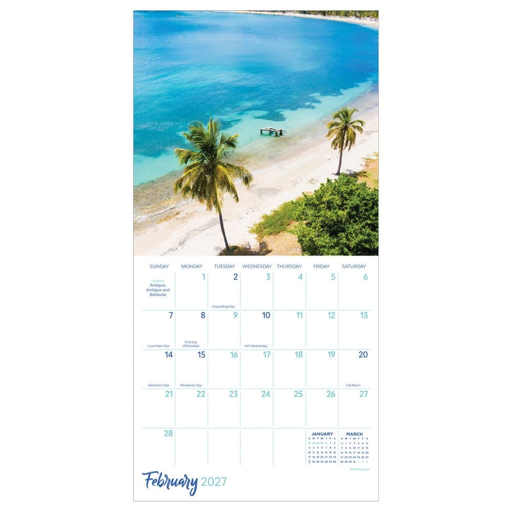 Tropical Beaches 2027 Mini Wall Calendar Third Alternate Image