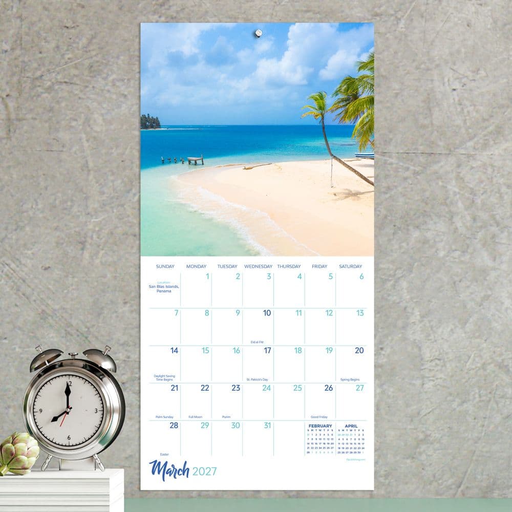 Tropical Beaches 2027 Mini Wall Calendar Fourth Alternate Image