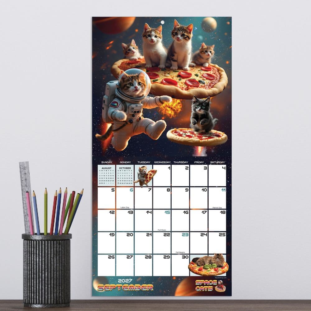 Space Cats 2027 Mini Wall Calendar Fourth Alternate Image