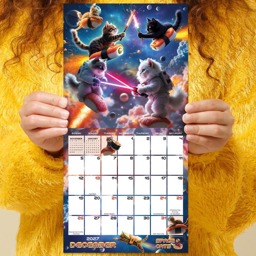 Space Cats 2027 Mini Wall Calendar Fifth Alternate Image