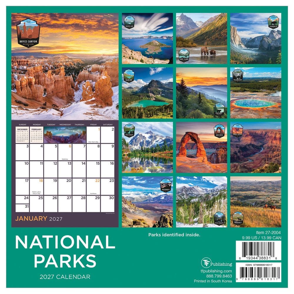 National Parks 2027 Mini Wall Calendar First Alternate Image