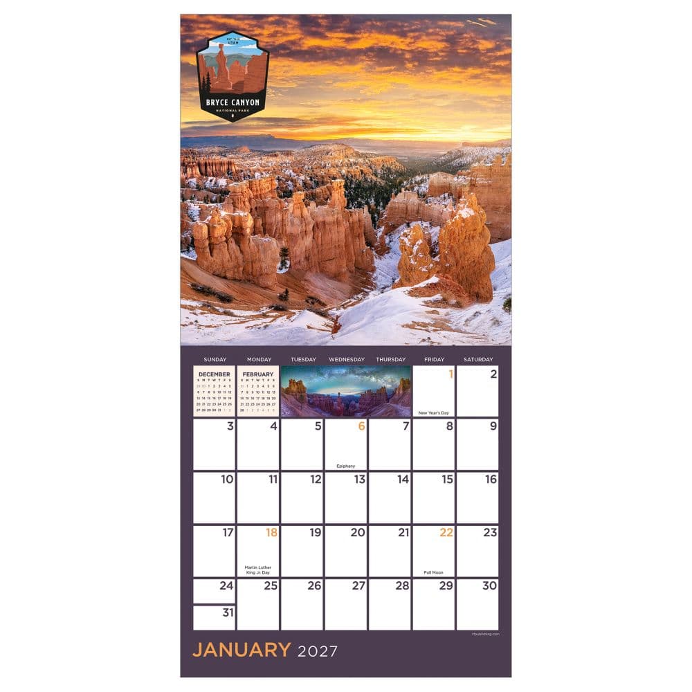 National Parks 2027 Mini Wall Calendar Second Alternate Image