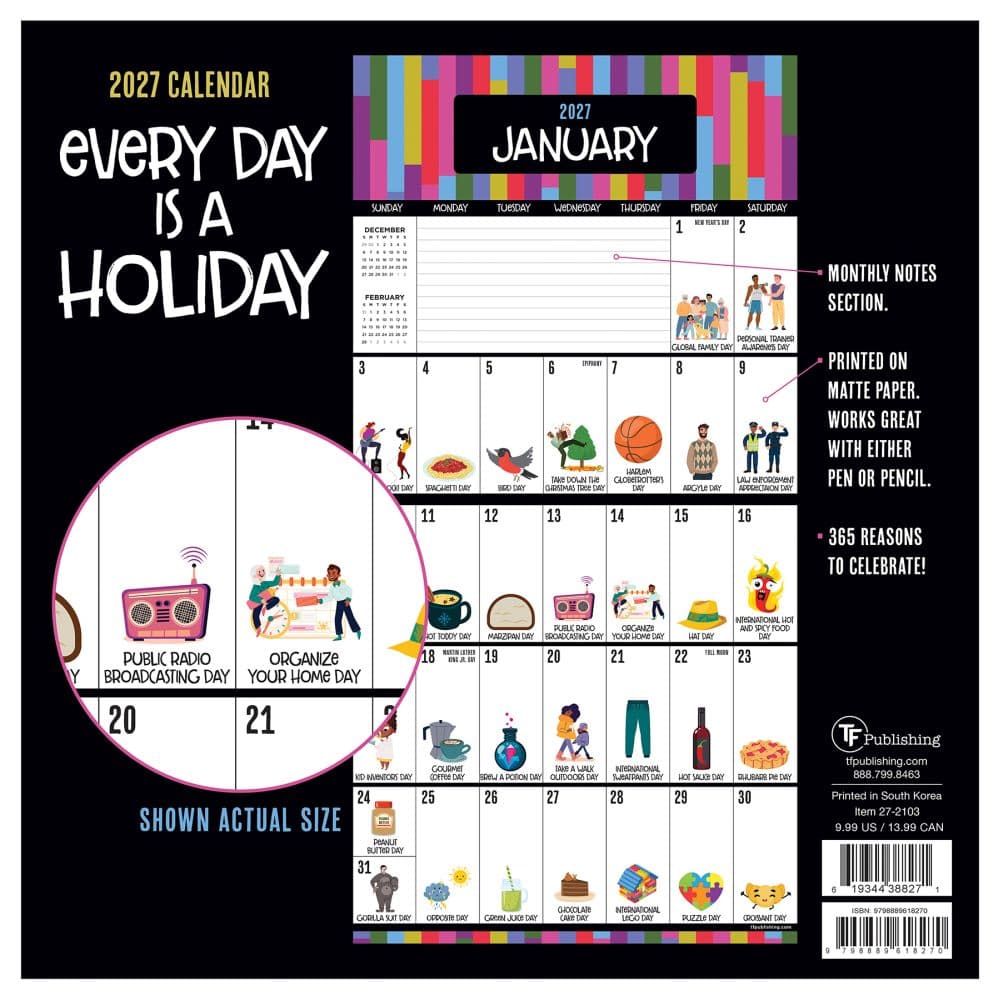 Every Days A Holiday 2027 Mini Wall Calendar First Alternate Image