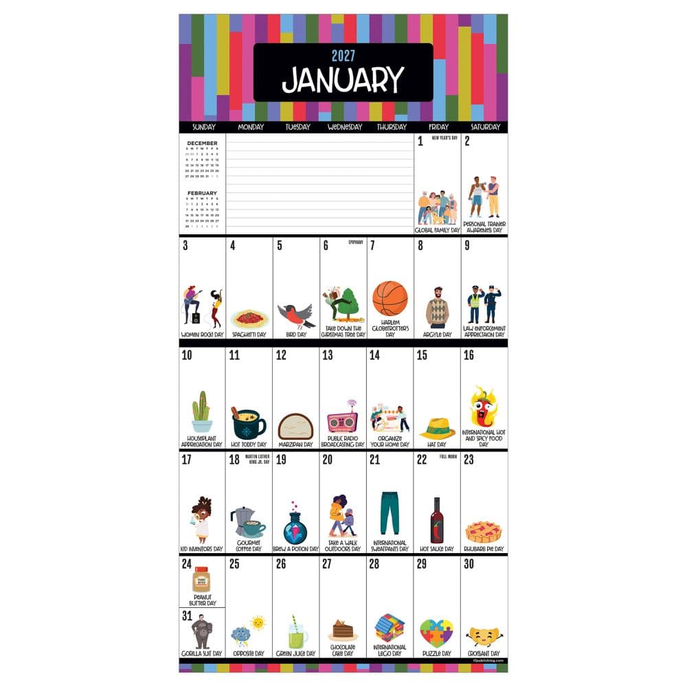 Every Days A Holiday 2027 Mini Wall Calendar Second Alternate Image