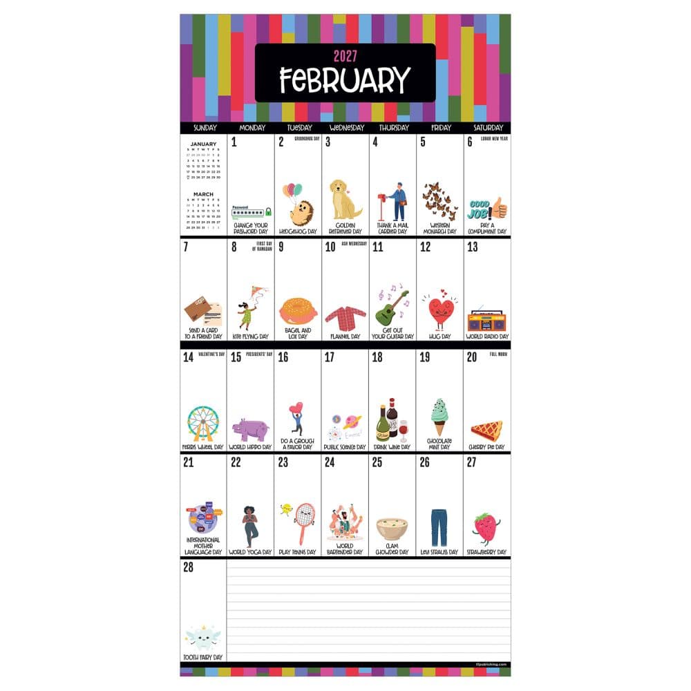 Every Days A Holiday 2027 Mini Wall Calendar Third Alternate Image