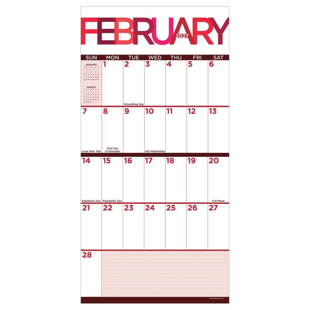 Big Print 2027 Mini Wall Calendar Third Alternate Image