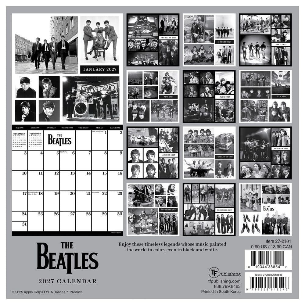 The Beatles 2027 Mini Wall Calendar - Calendars.com