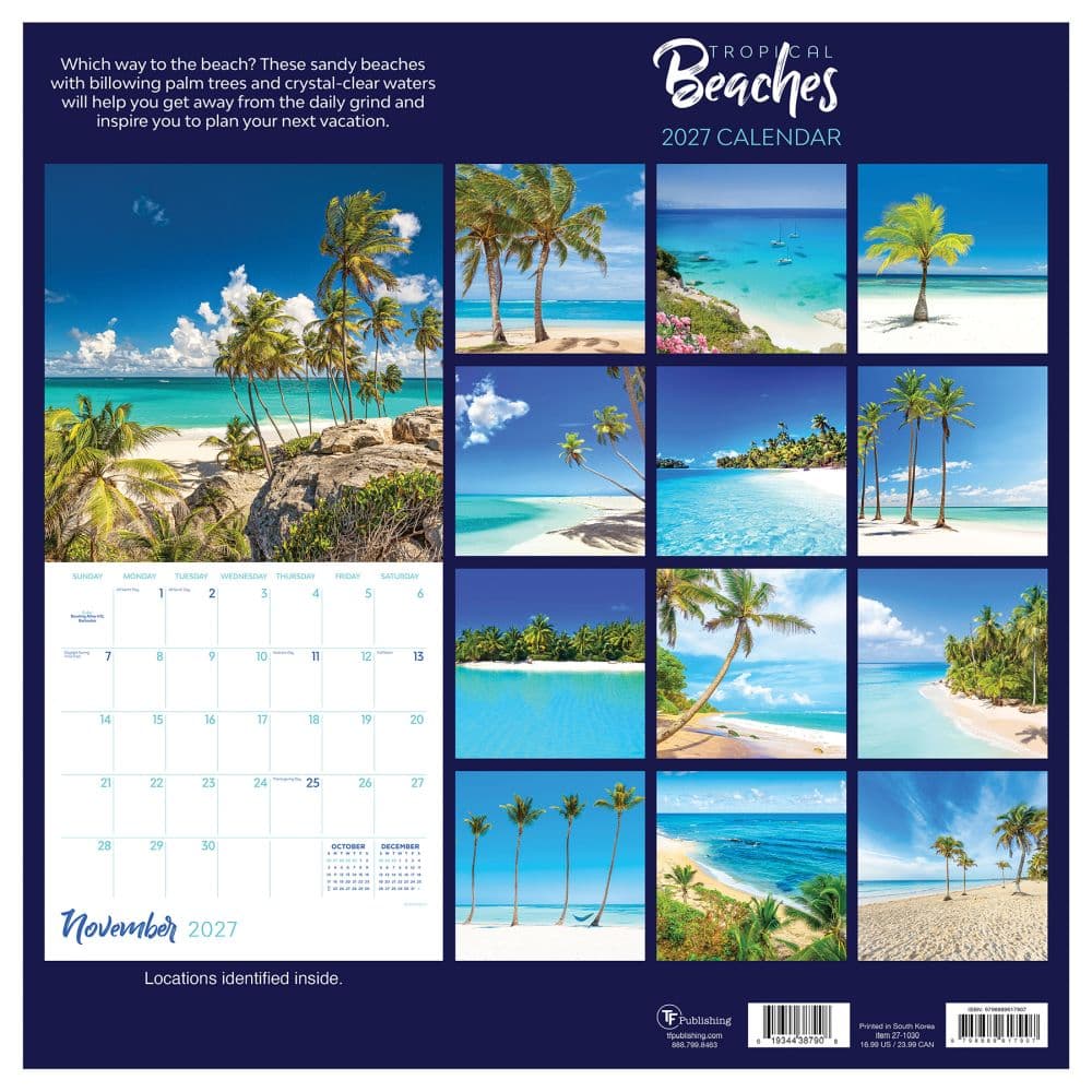 Tropical Beaches 2027 Wall Calendar First Alternate Image