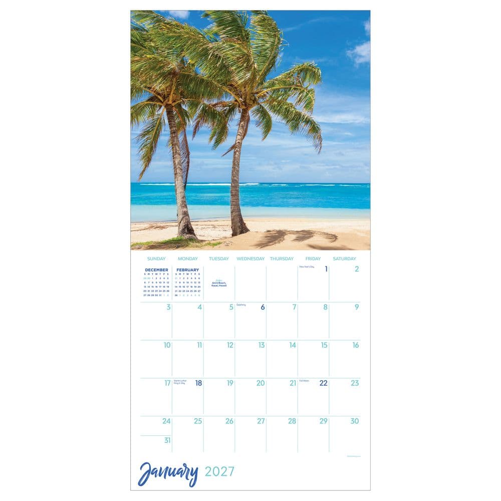 Tropical Beaches 2027 Wall Calendar Second Alternate Image