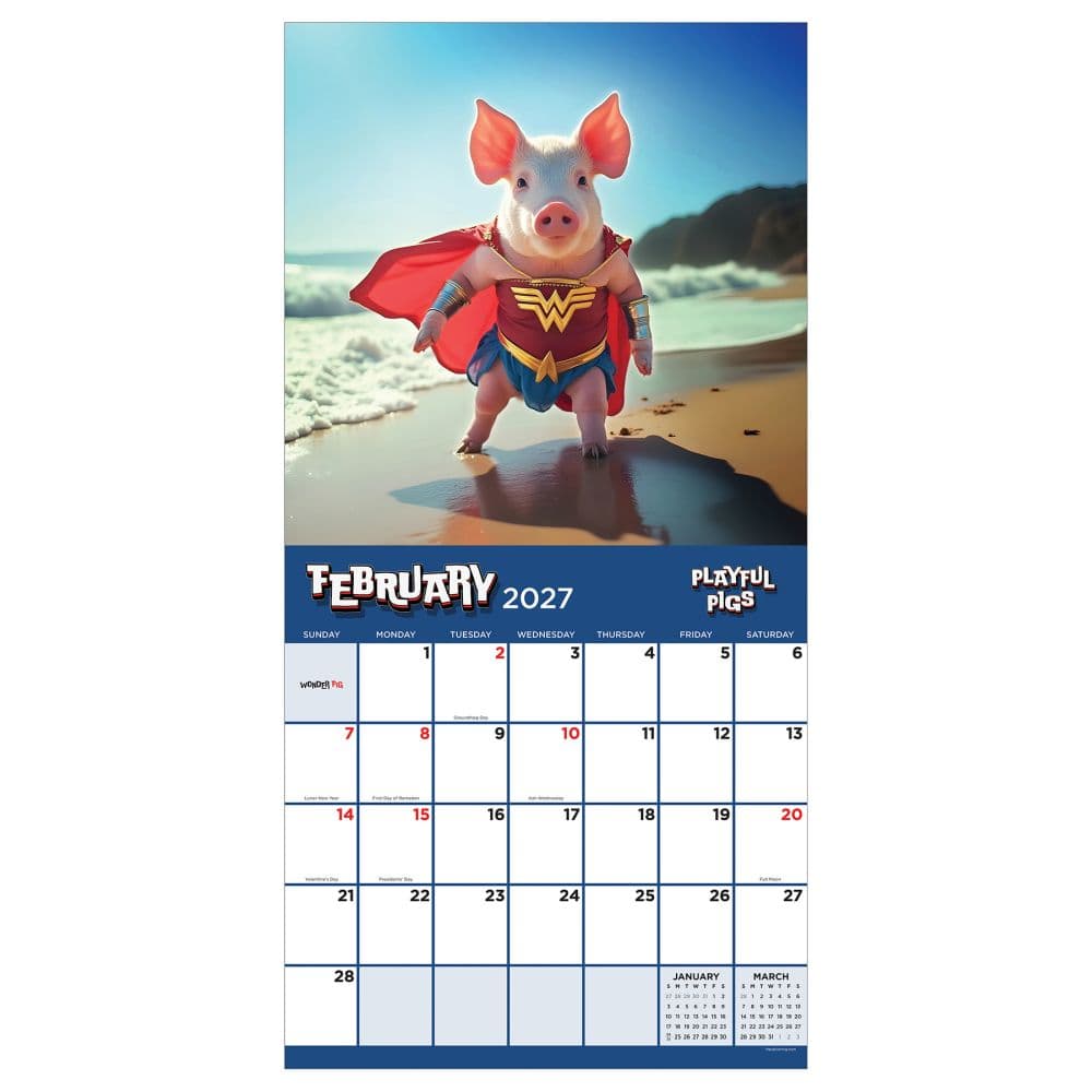 Playful Pigs 2027 Wall Calendar Second Alternate Image