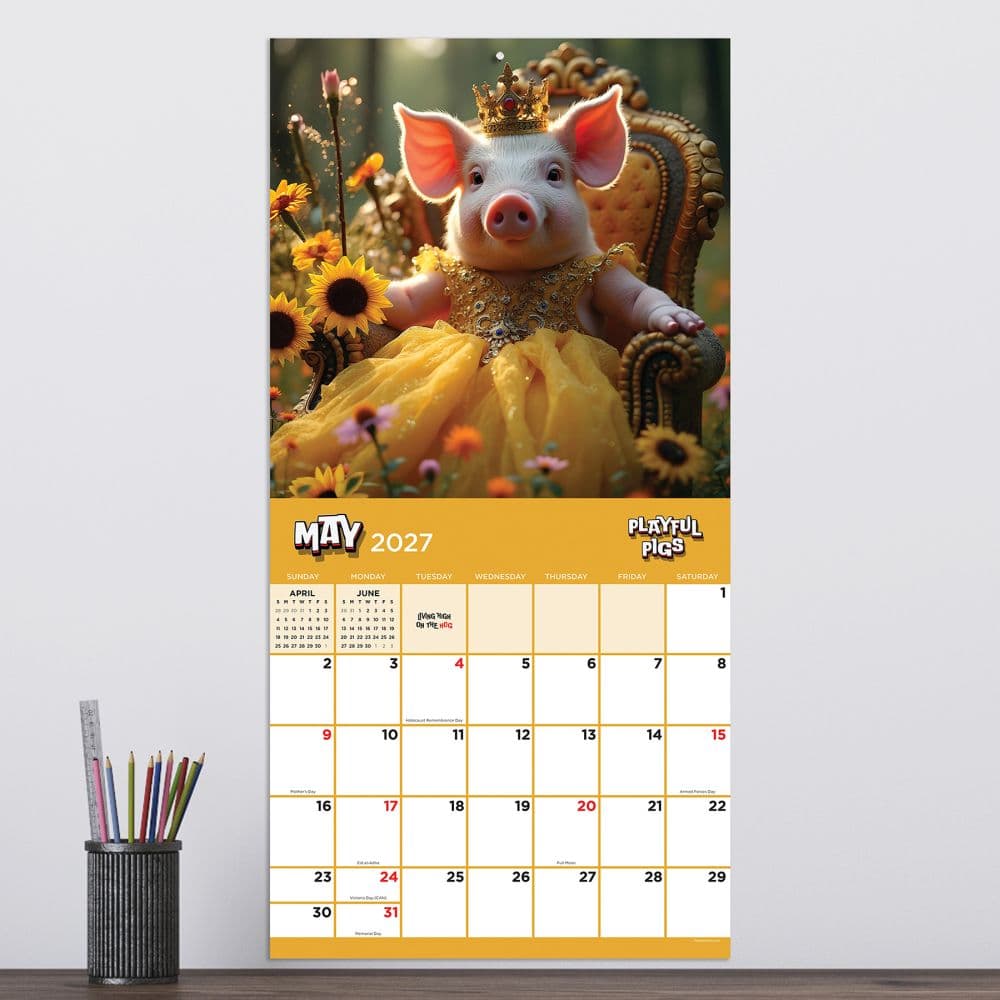 Playful Pigs 2027 Wall Calendar Fourth Alternate Image