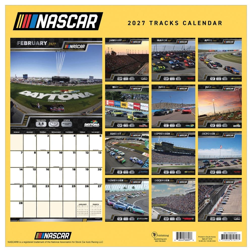Nascar Tracks 2027 Wall Calendar First Alternate Image