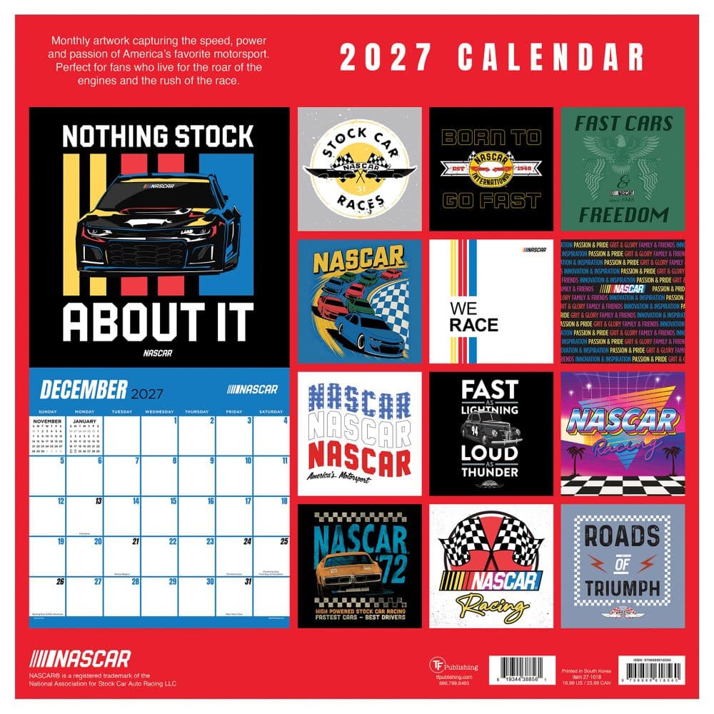 Nascar Trend 2027 Wall Calendar First Alternate Image