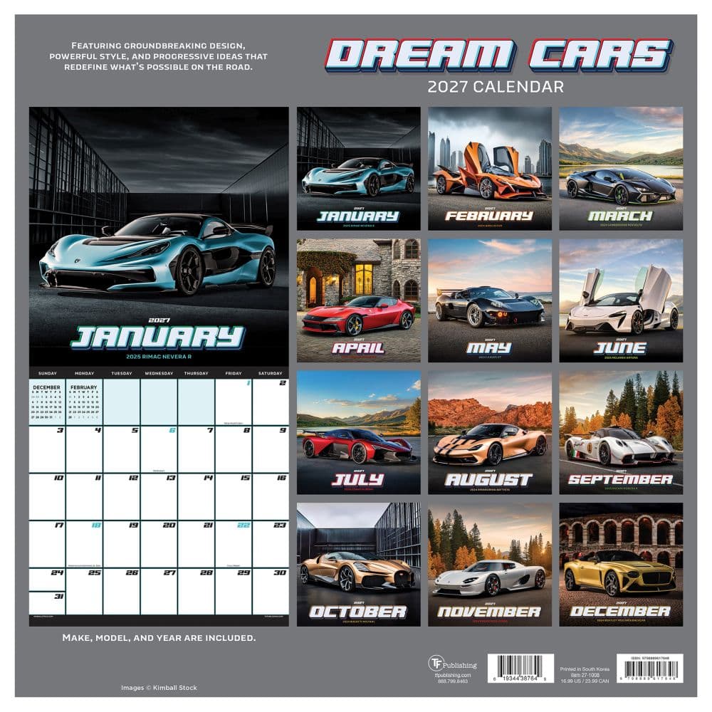 Dream Cars 2027 Wall Calendar First Alternate Image