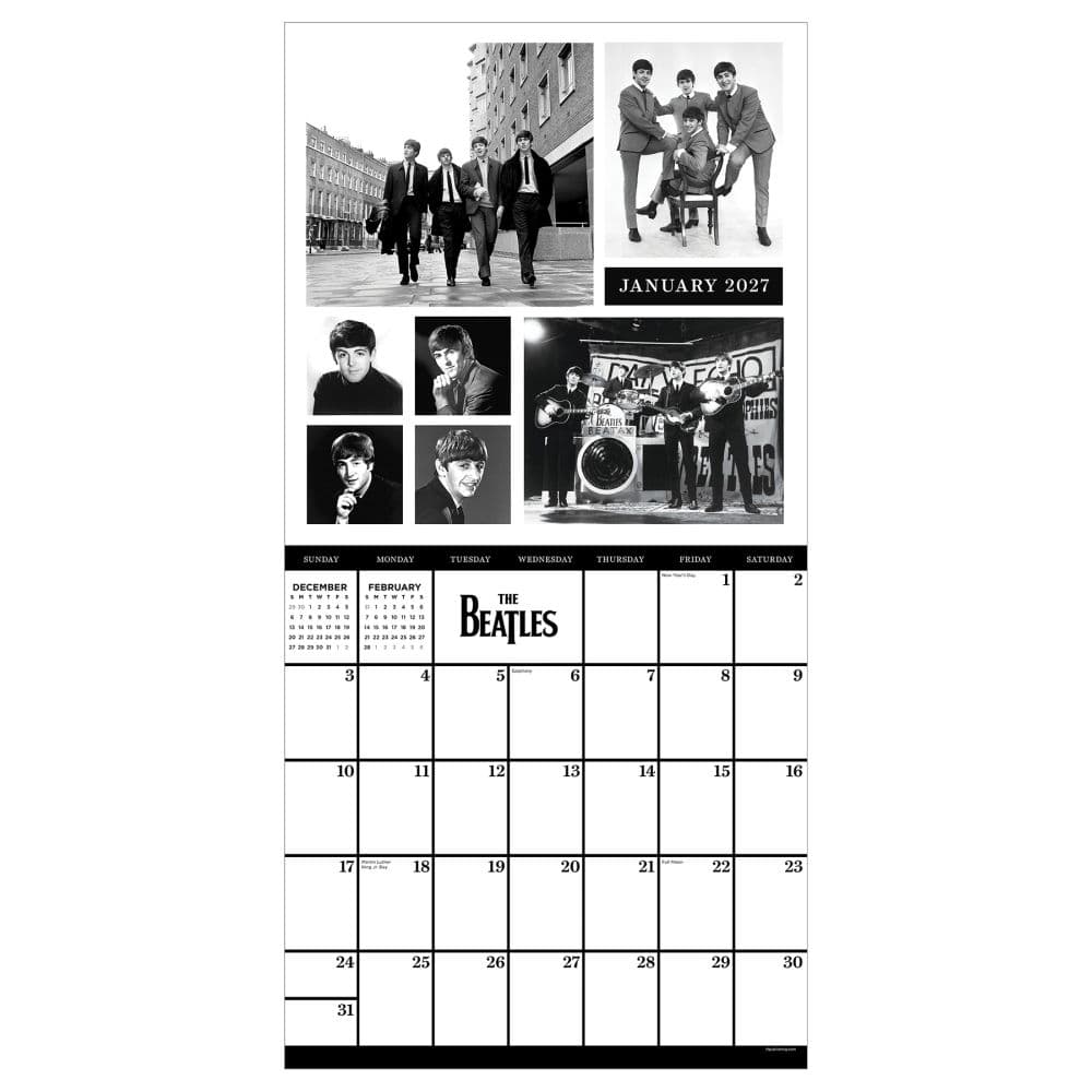 The Beatles In Black and White 2027 Wall Calendar - Calendars.com