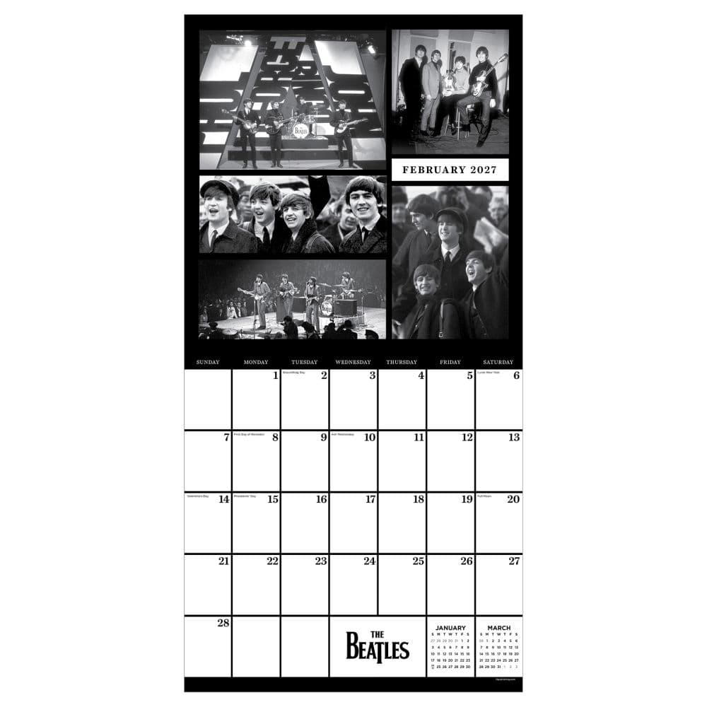 The Beatles In Black and White 2027 Wall Calendar Third Alternate Image