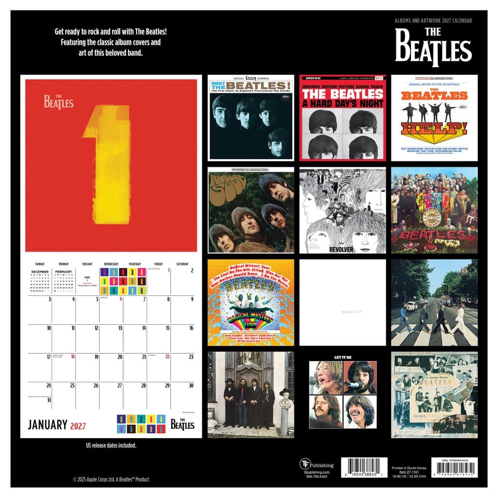 The Beatles Albums and Artwork 2027 Wall Calendar First Alternate Image
