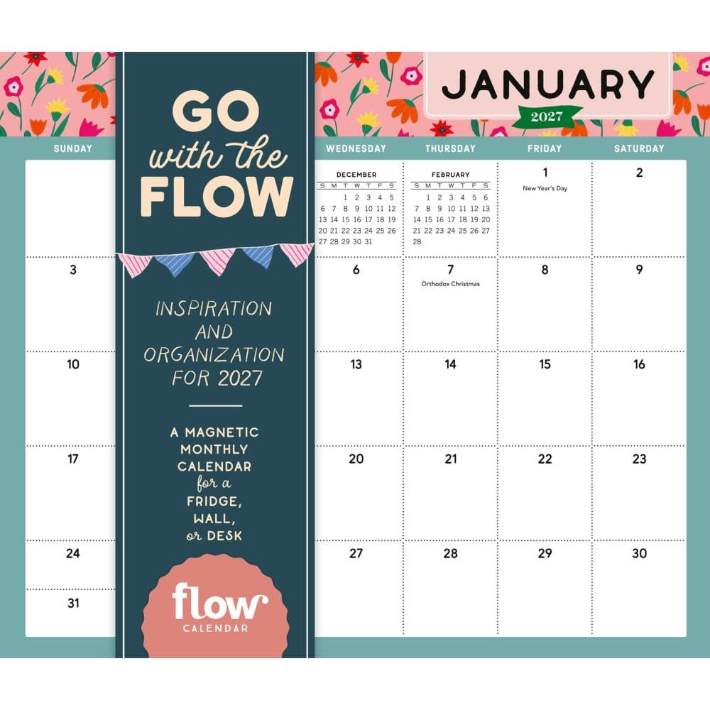 Go With the Flow A Magnetic Monthly 2027 Wall Calendar Main Product Image