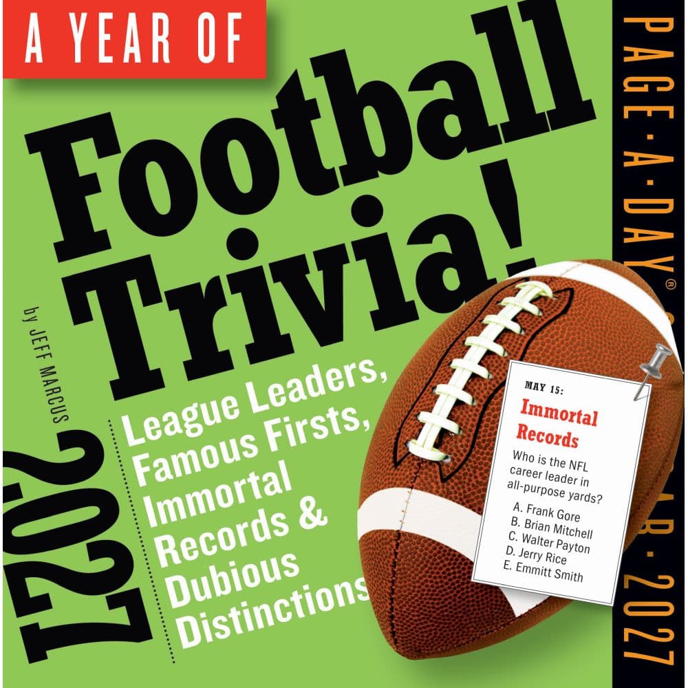 Year of Football Trivia! 2027 Page-A-Day Desk Calendar Main Product Image