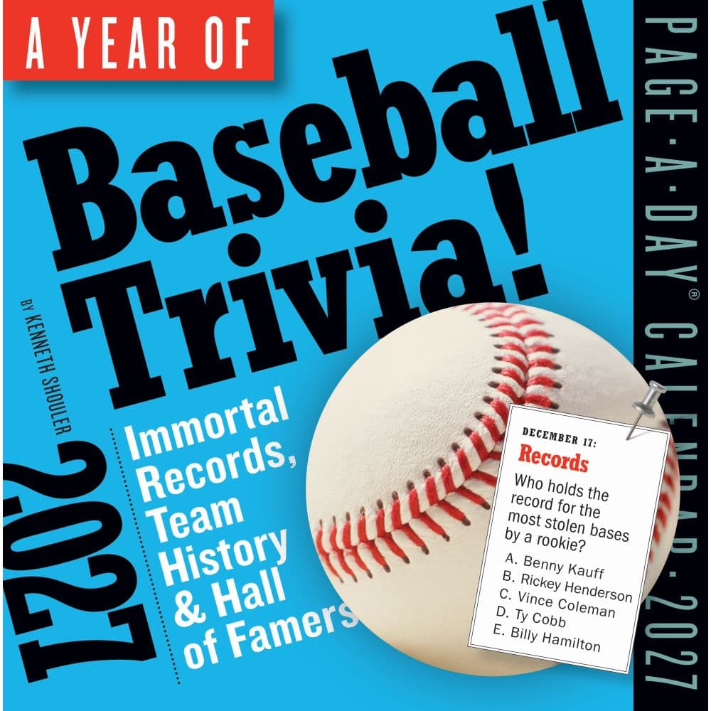 image Year of Baseball Trivia! 2027 Page-A-Day Desk Calendar Main Product Image