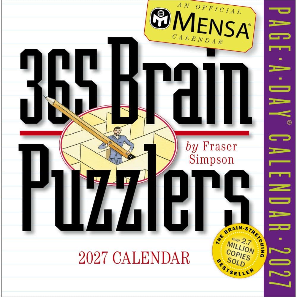 image Mensa 365 Brain Puzzlers 2027 Page-A-Day Desk Calendar Main Product Image