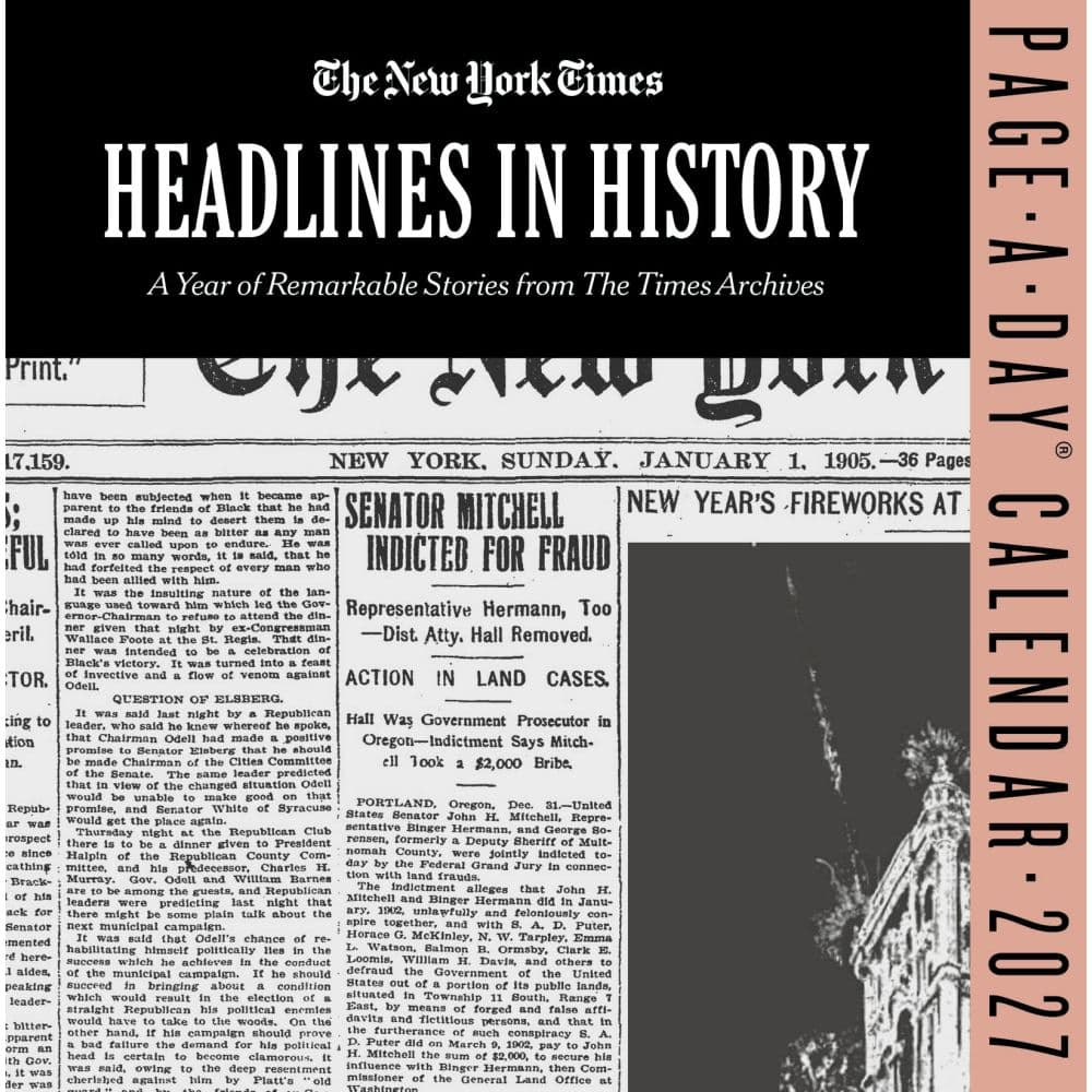 image New York Times Headlines in History 2027 Page-A-Day Desk Calendar Main Product Image