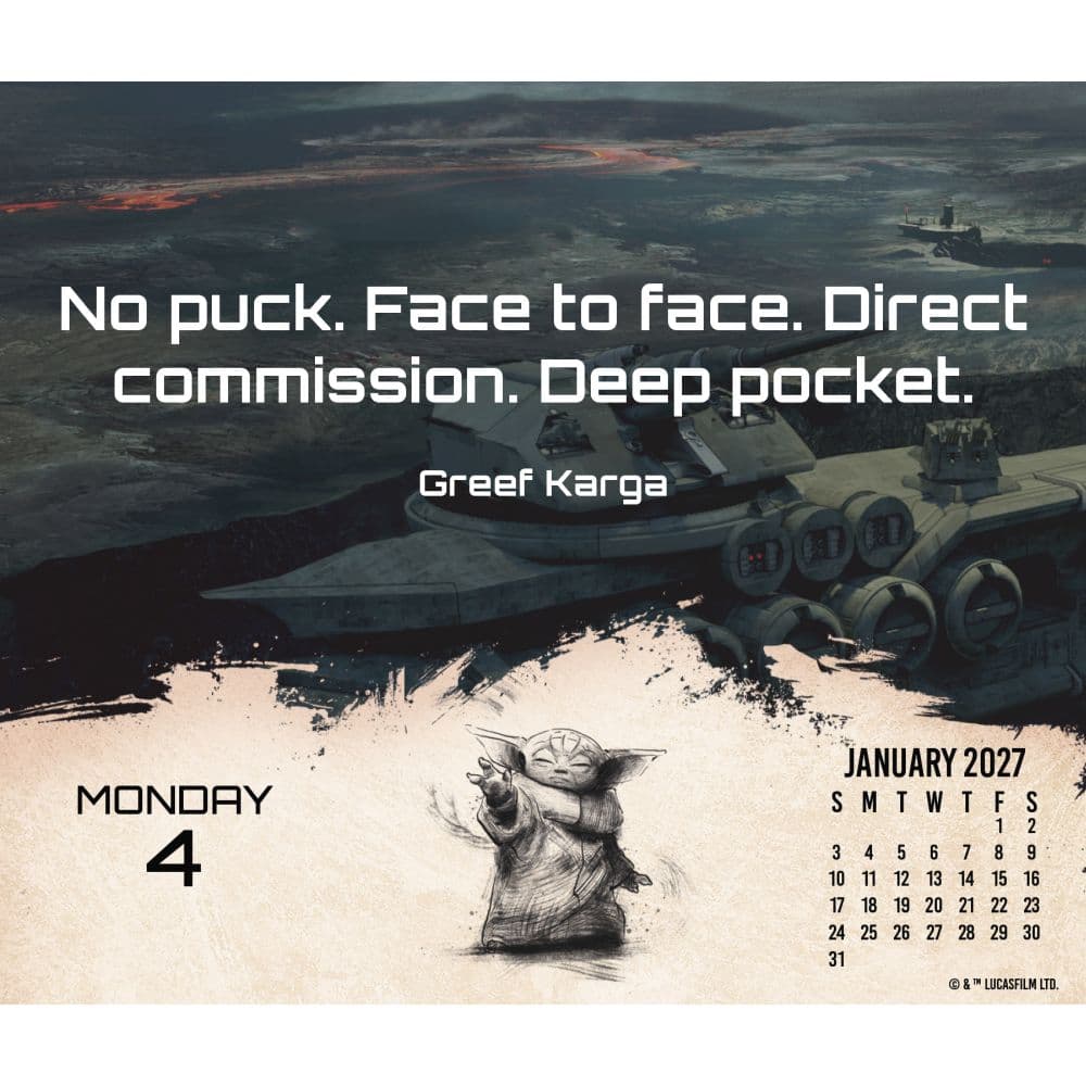 Star Wars The Mandalorian 2027 Desk Calendar Fourth Alternate Image