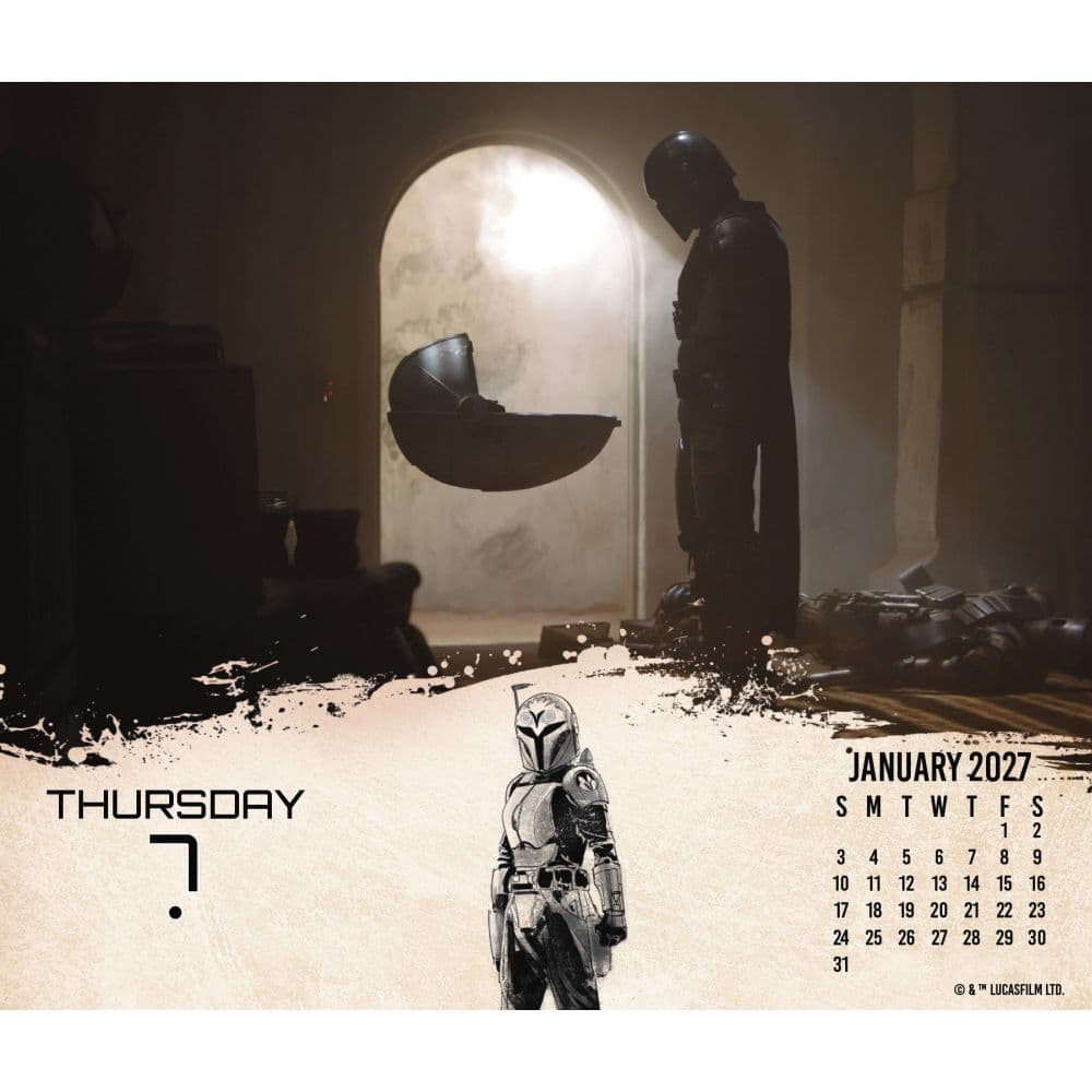 Star Wars The Mandalorian 2027 Desk Calendar Fifth Alternate Image
