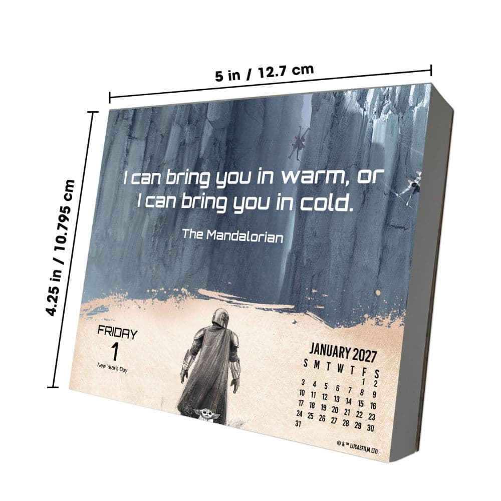 Star Wars The Mandalorian 2027 Desk Calendar Ninth Alternate Image