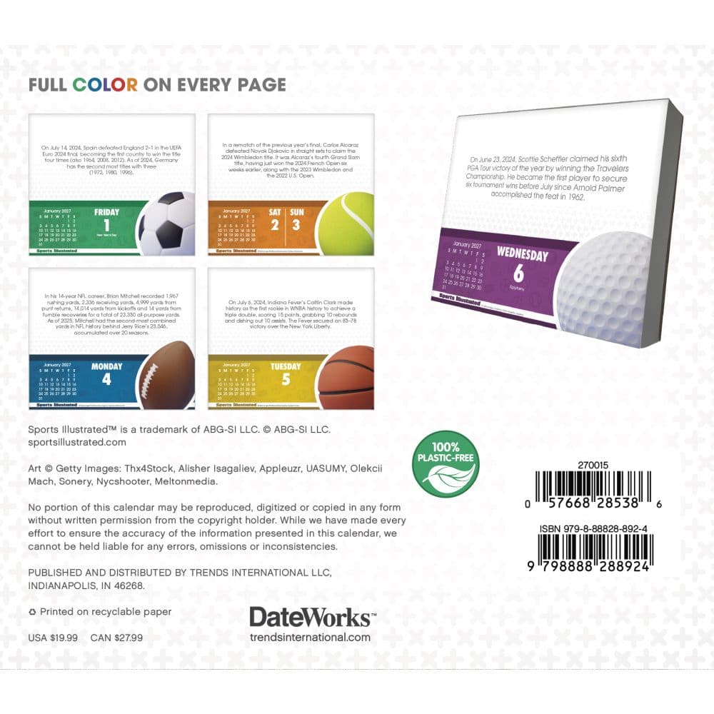 Sports Illustrated 2027 Desk Calendar Seventh Alternate Image