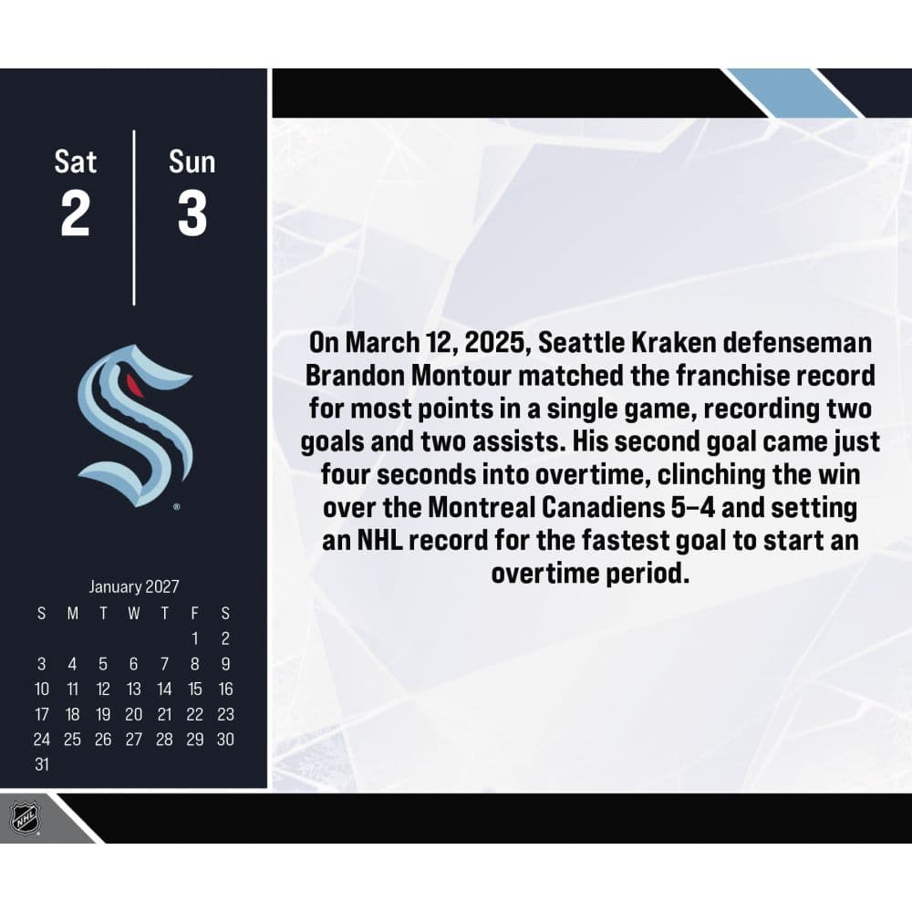 NHL 2027 Desk Calendar Third Alternate Image