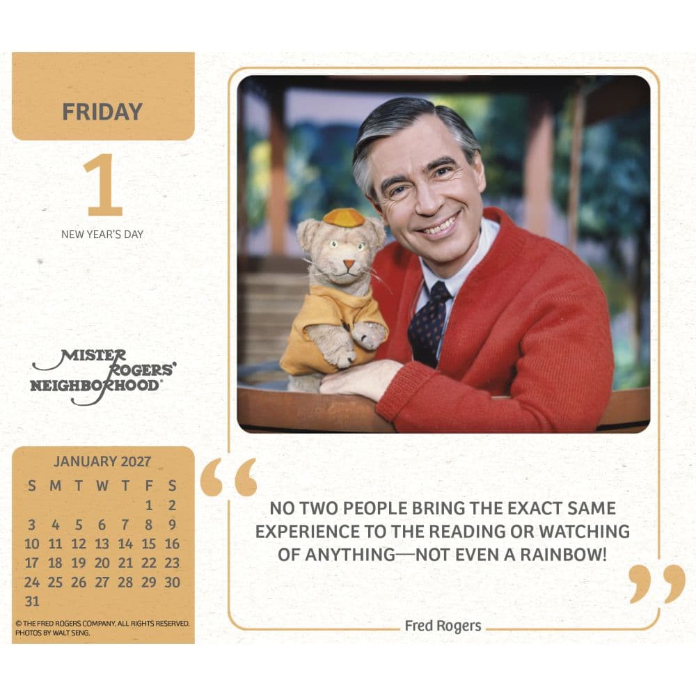 Mister Rogers 2027 Desk Calendar Second Alternate Image